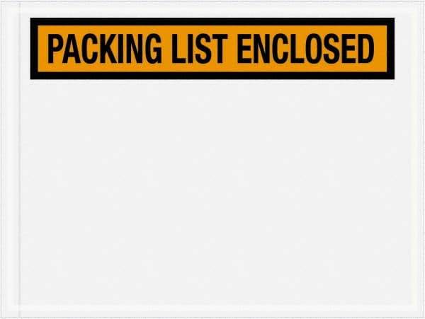 Value Collection - 1,000 Piece, 4-1/2" Long x 6" Wide, Packing List Envelope - Packing List Enclosed, Orange - Exact Tool & Supply