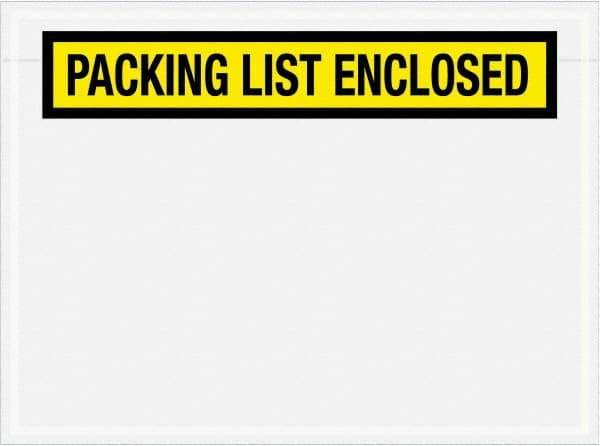 Value Collection - 1,000 Piece, 6-3/4" Long x 5" Wide, Packing List Envelope - Packing List Enclosed, Yellow - Exact Tool & Supply