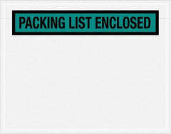 Value Collection - 1,000 Piece, 7" Long x 5-1/2" Wide, Packing List Envelope - Packing List Enclosed, Green - Exact Tool & Supply