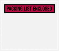 Value Collection - 1,000 Piece, 7" Long x 6" Wide, Packing List Envelope - Packing List Enclosed, Red - Exact Tool & Supply