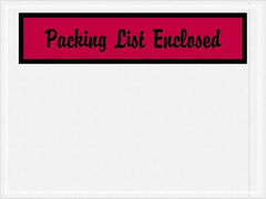 Value Collection - 1,000 Piece, 4-1/2" Long x 6" Wide, Packing List Envelope - Packing List Enclosed, Red - Exact Tool & Supply