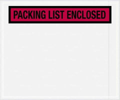 Value Collection - 500 Piece, 10" Long x 12" Wide, Packing List Envelope - Packing List Enclosed, Red - Exact Tool & Supply