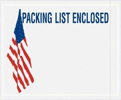 Value Collection - 1,000 Piece, 4-1/2" Long x 5-1/2" Wide, Packing List Envelope - Packing List Enclosed, Red, White & Blue - Exact Tool & Supply