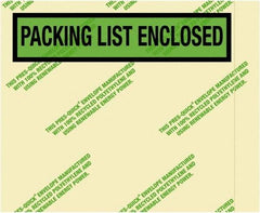 Value Collection - 1,000 Piece, 4-1/2" Long x 5-1/2" Wide, Packing List Envelope - Packing List Enclosed, Green - Exact Tool & Supply