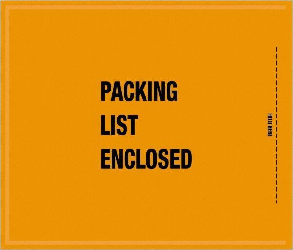 Value Collection - 1,000 Piece, 8-1/2" Long x 10" Wide, Packing List Envelope - Packing List Enclosed, Orange - Exact Tool & Supply