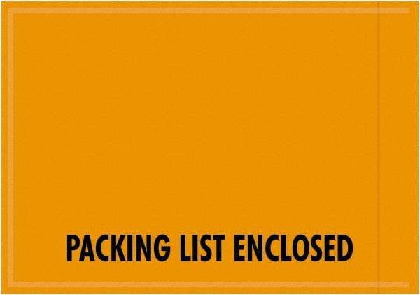 Value Collection - 1,000 Piece, 4-1/2" Long x 6" Wide, Packing List Envelope - Packing List Enclosed, Orange - Exact Tool & Supply