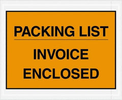 Value Collection - 1,000 Piece, 4-1/2" Long x 5-1/2" Wide, Packing List Envelope - Packing List/Invoice Enclosed, Orange - Exact Tool & Supply