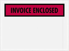 Value Collection - 1,000 Piece, 4-1/2" Long x 6" Wide, Packing List Envelope - Invoice Enclosed, Red - Exact Tool & Supply