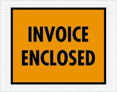 Value Collection - 1,000 Piece, 7" Long x 5-1/2" Wide, Packing List Envelope - Invoice Enclosed, Orange - Exact Tool & Supply
