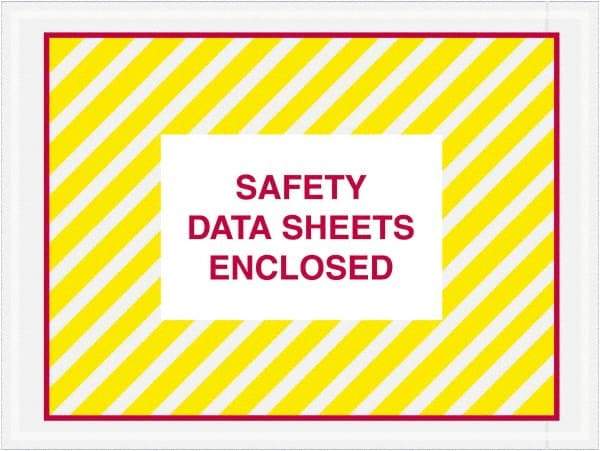 Value Collection - 1,000 Piece, 4-1/2" Long x 6" Wide, Packing List Envelope - Material Safety Data Sheets Enclosed, Printed & Clear - Exact Tool & Supply