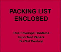 Value Collection - 1,000 Piece, 7" Long x 6" Wide, Packing List Envelope - Packing List Enclosed, Red - Exact Tool & Supply