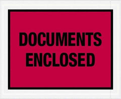 Value Collection - 1,000 Piece, 4-1/2" Long x 5-1/2" Wide, Packing List Envelope - Documents Enclosed, Red - Exact Tool & Supply