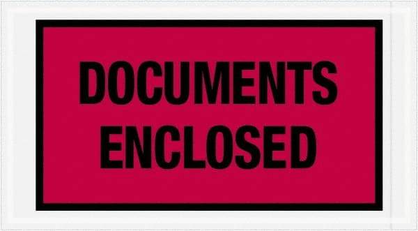 Value Collection - 1,000 Piece, 5-1/2" Long x 10" Wide, Packing List Envelope - Documents Enclosed, Red - Exact Tool & Supply