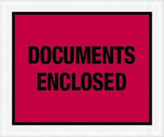 Value Collection - 500 Piece, 10" Long x 12" Wide, Packing List Envelope - Documents Enclosed, Red - Exact Tool & Supply