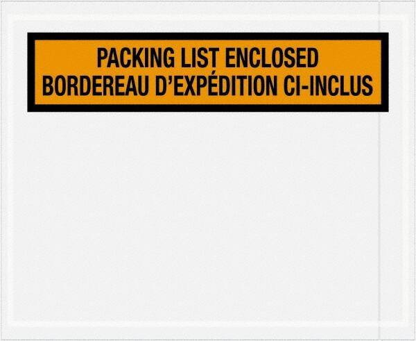Value Collection - 1,000 Piece, 4-1/2" Long x 5-1/2" Wide, Packing List Envelope - Orange - Exact Tool & Supply