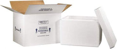 Made in USA - 15-1/2" Wide x 21-1/4" Long x 15-1/2" High Rectangle Insulated Box - 1 Wall, White - Exact Tool & Supply