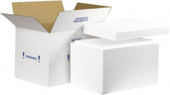 Made in USA - 12" Wide x 19" Long x 12-1/2" High Rectangle Insulated Box - 1 Wall, White - Exact Tool & Supply