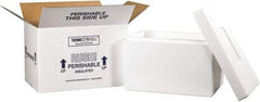 Made in USA - 10" Wide x 17" Long x 10-1/2" High Rectangle Insulated Box - 1 Wall, White - Exact Tool & Supply