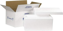 Made in USA - 10" Wide x 17" Long x 8-1/4" High Rectangle Insulated Box - 1 Wall, White - Exact Tool & Supply