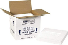 Made in USA - 8-1/4" Wide x 10-1/2" Long x 9-1/4" High Rectangle Insulated Box - 1 Wall, White - Exact Tool & Supply