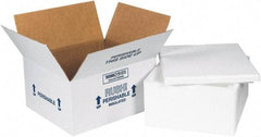 Made in USA - 10" Wide x 12" Long x 5" High Rectangle Insulated Box - 1 Wall, White - Exact Tool & Supply
