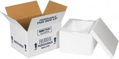 Made in USA - 10" Wide x 12" Long x 7" High Rectangle Insulated Box - 1 Wall, White - Exact Tool & Supply