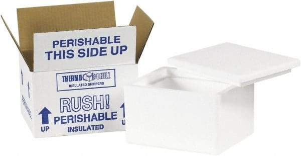 Made in USA - 4-1/2" Wide x 6" Long x 3" High Rectangle Insulated Box - 1 Wall, White - Exact Tool & Supply
