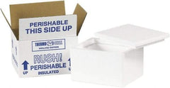 Made in USA - 4-1/2" Wide x 6" Long x 3" High Rectangle Insulated Box - 1 Wall, White - Exact Tool & Supply