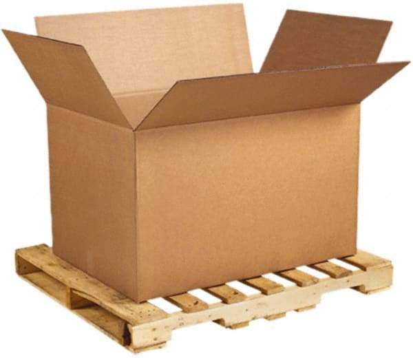 Made in USA - 28-3/4" Wide x 41" Long x 25-1/2" High Rectangle Heavy Duty Corrugated Box - 2 Walls, Kraft (Color), 120 Lb Capacity - Exact Tool & Supply