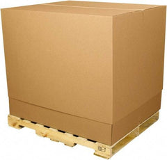 Made in USA - 36" Wide x 36" Long x 40" High Rectangle Telescoping Box - 1 Wall, Kraft (Color), 65 Lb Capacity - Exact Tool & Supply