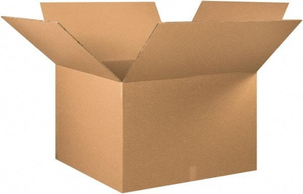 Made in USA - 36" Wide x 36" Long x 24" High Rectangle Heavy Duty Corrugated Box - 2 Walls, Kraft (Color), 140 Lb Capacity - Exact Tool & Supply