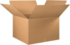 Made in USA - 36" Wide x 36" Long x 24" High Rectangle Heavy Duty Corrugated Box - 2 Walls, Kraft (Color), 100 Lb Capacity - Exact Tool & Supply
