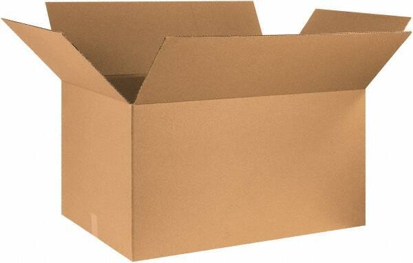 Made in USA - 24" Wide x 36" Long x 20" High Rectangle Corrugated Shipping Box - 1 Wall, Kraft (Color), 65 Lb Capacity - Exact Tool & Supply