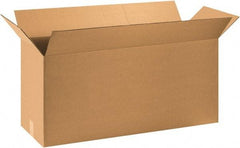 Made in USA - 12" Wide x 36" Long x 16" High Rectangle Corrugated Shipping Box - 1 Wall, Kraft (Color), 65 Lb Capacity - Exact Tool & Supply