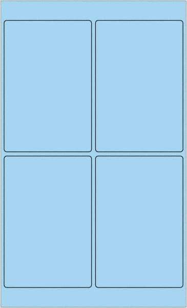 Tape Logic - 6" Long, Pastel Blue Paper Laser Label - For Laser Printers - Exact Tool & Supply