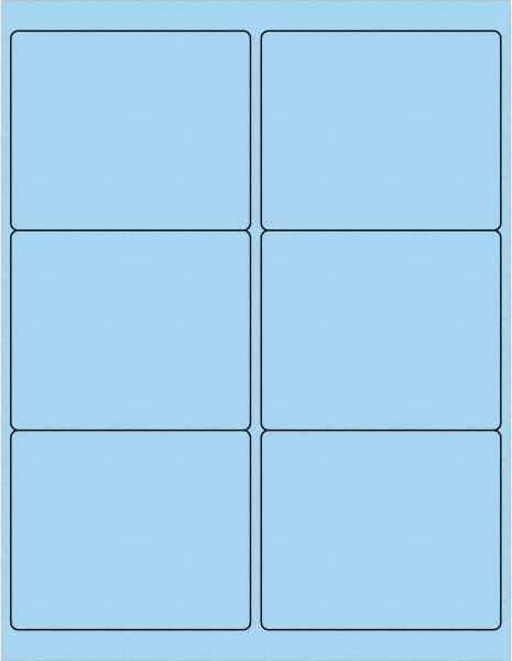 Tape Logic - 4" Long, Pastel Blue Paper Laser Label - For Laser Printers - Exact Tool & Supply