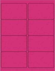 Made in USA - 4" Long, Fluorescent Pink Paper Laser Label - For Laser Printers - Exact Tool & Supply
