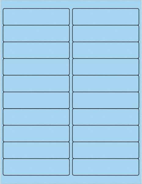 Tape Logic - 4" Long, Pastel Blue Paper Laser Label - For Laser Printers - Exact Tool & Supply