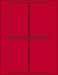 Tape Logic - 5" Long, Fluorescent Red Paper Laser Label - For Laser Printers - Exact Tool & Supply