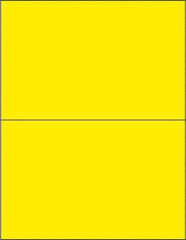 Made in USA - 8-1/2" Long, Fluorescent Yellow Paper Laser Label - For Laser Printers - Exact Tool & Supply