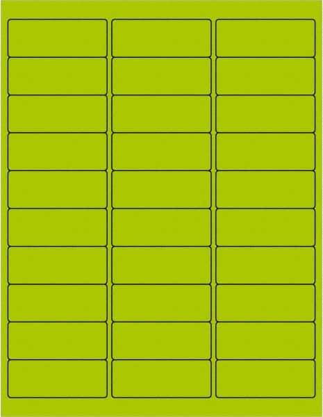 Tape Logic - 2-5/8" Long, Fluorescent Green Paper Laser Label - For Laser Printers - Exact Tool & Supply