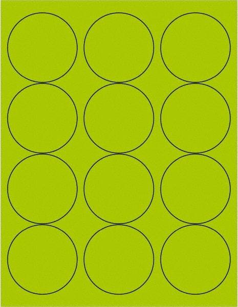 Tape Logic - 2-1/2" Long, Fluorescent Green Paper Laser Label - For Laser Printers - Exact Tool & Supply