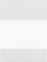 Value Collection - 4 x 5", 2 mil White Block Reclosable Polybags - Clear - Exact Tool & Supply