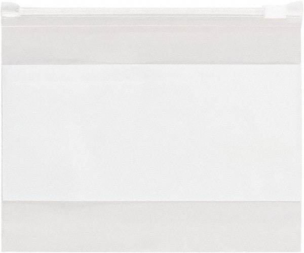 Value Collection - 8 x 6", 3 mil Slide-Seal Reclosable White Block Polybags - Clear - Exact Tool & Supply