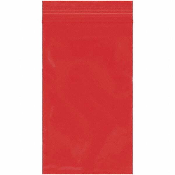Value Collection - 3 x 5", 2 mil Reclosable Polybags - Red - Exact Tool & Supply