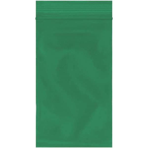 Value Collection - 3 x 5", 2 mil Reclosable Polybags - Green - Exact Tool & Supply