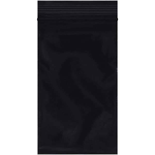 Value Collection - 3 x 5", 2 mil Reclosable Polybags - Black - Exact Tool & Supply