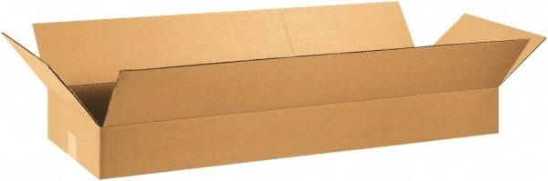 Made in USA - 12" Wide x 36" Long x 6" High Rectangle Corrugated Shipping Box - 1 Wall, Kraft (Color), 65 Lb Capacity - Exact Tool & Supply