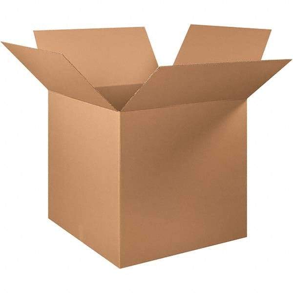 Made in USA - 32" Wide x 32" Long x 32" High Square Corrugated Shipping Box - 1 Wall, Kraft (Color), 65 Lb Capacity - Exact Tool & Supply