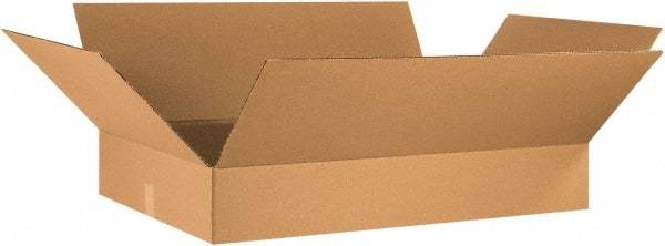 Made in USA - 21" Wide x 34" Long x 6" High Rectangle Corrugated Shipping Box - 1 Wall, Kraft (Color), 65 Lb Capacity - Exact Tool & Supply